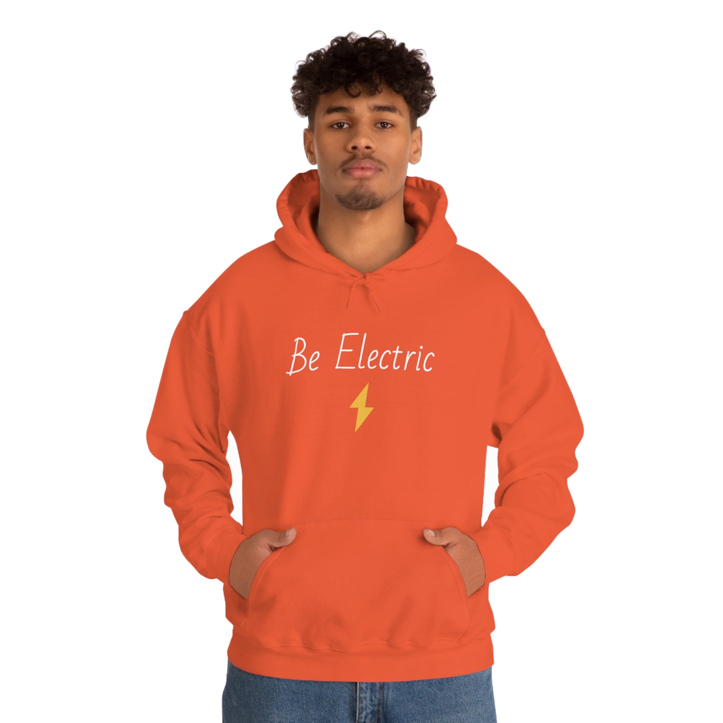 Hoodie with Cotton/Polyester blend- Be Electric