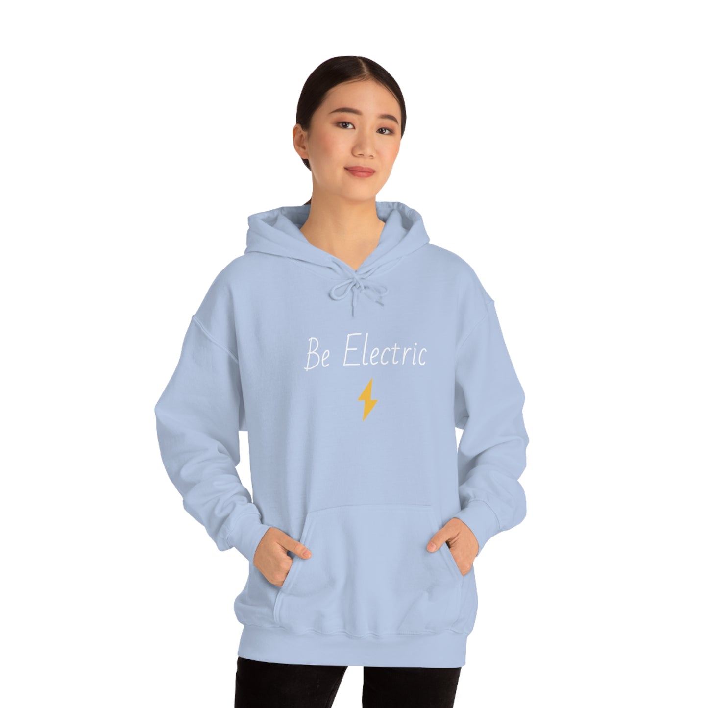 Hoodie with Cotton/Polyester blend- Be Electric