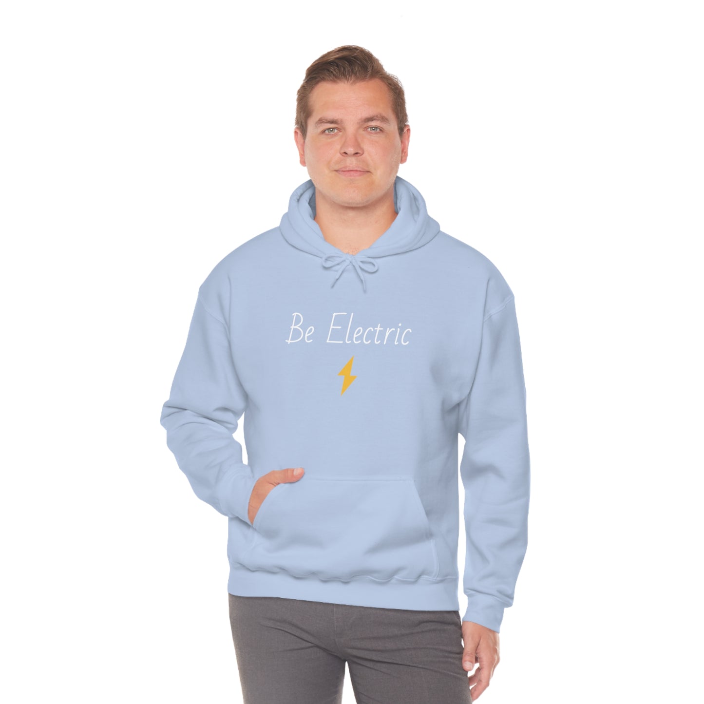 Hoodie with Cotton/Polyester blend- Be Electric