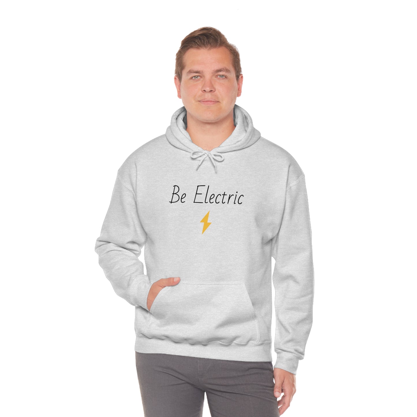 Hoodie with Cotton/Polyester blend- Be Electric