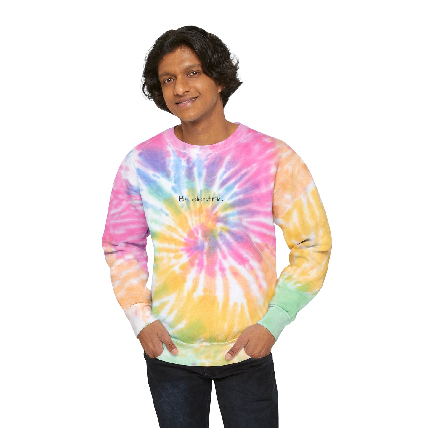 Crew Neck Cotton-Polyester Blend Be Electric Crewneck Sweatshirt