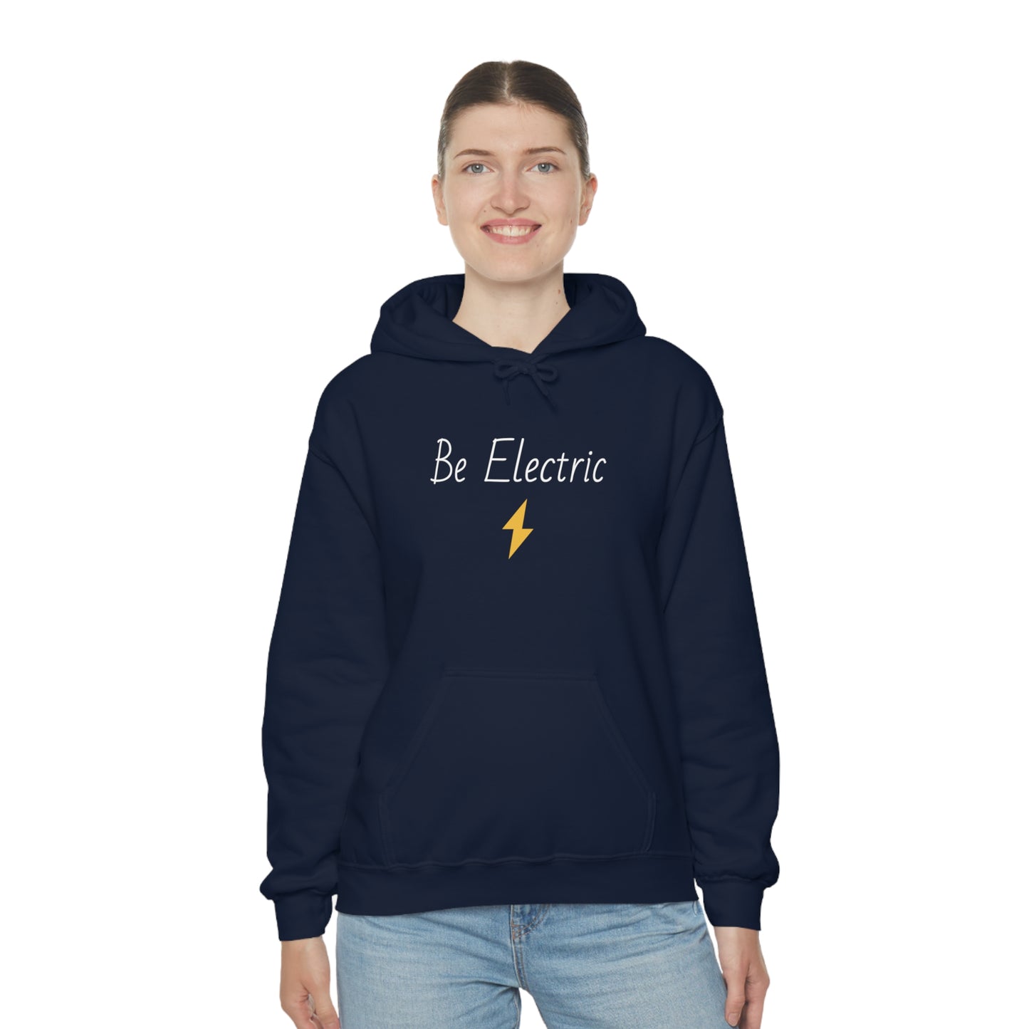 Hoodie with Cotton/Polyester blend- Be Electric