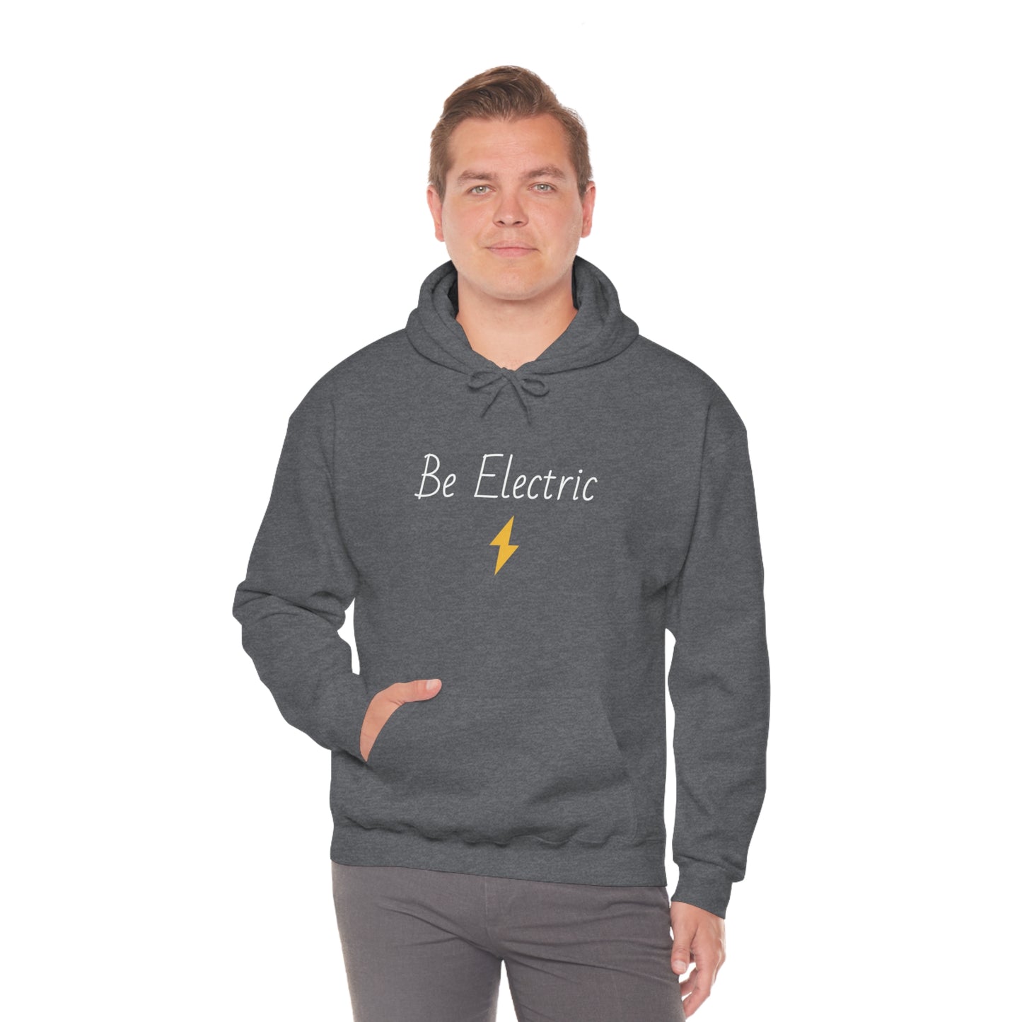 Hoodie with Cotton/Polyester blend- Be Electric