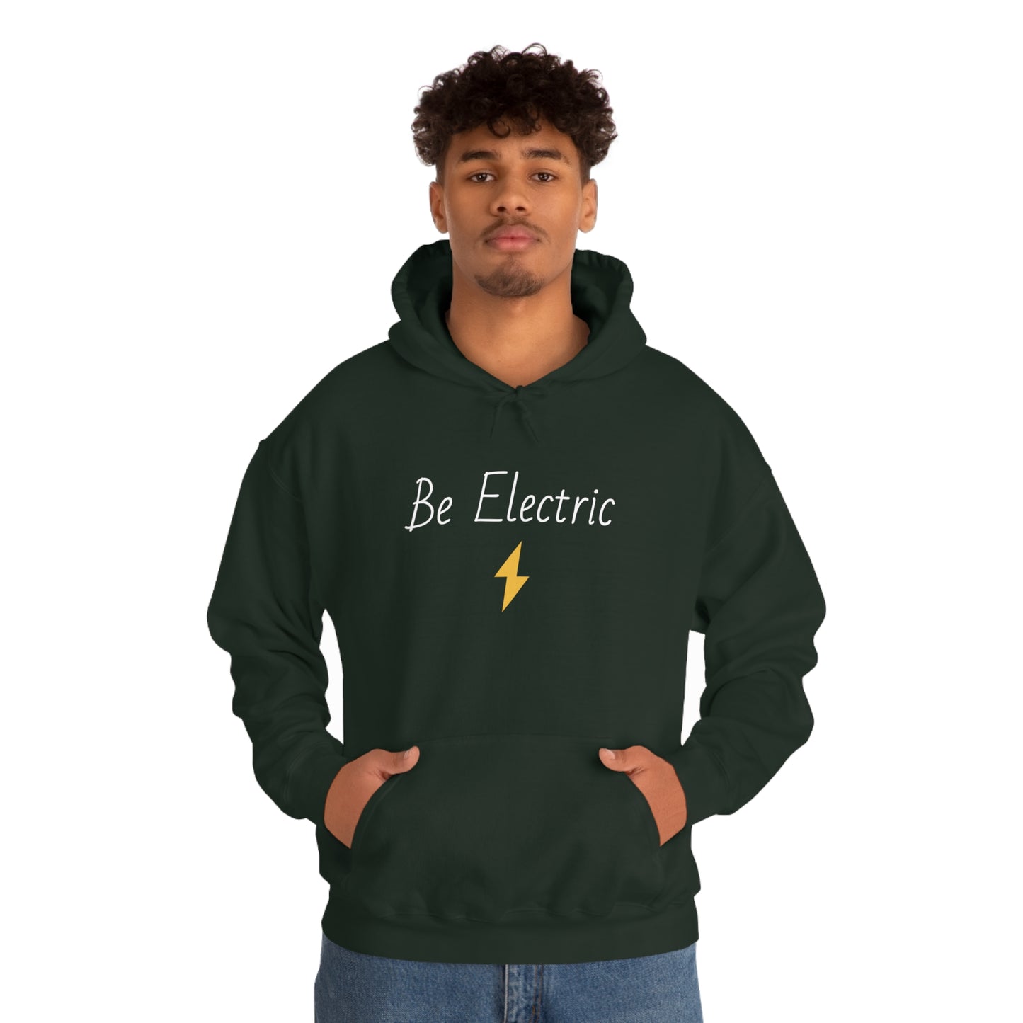 Hoodie with Cotton/Polyester blend- Be Electric