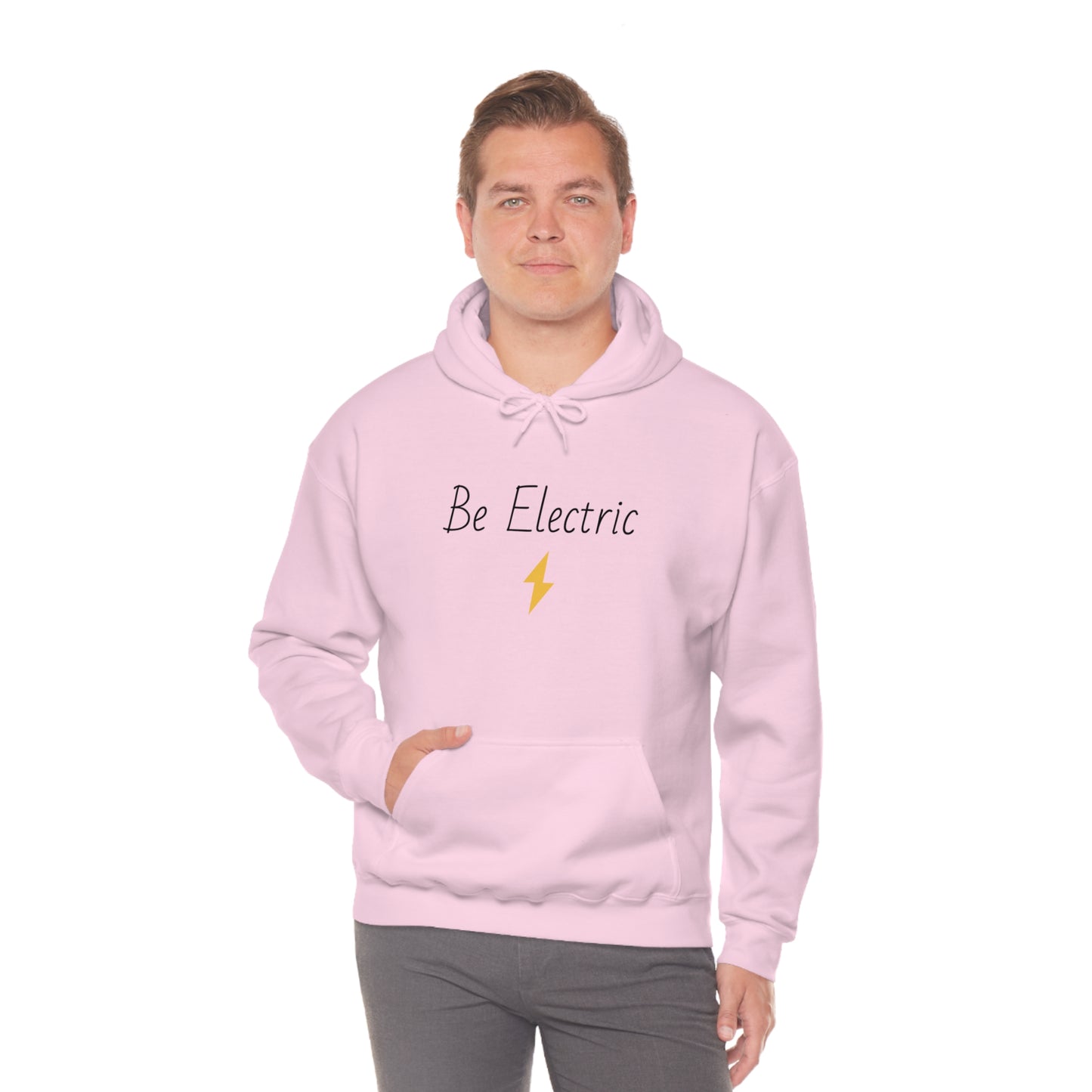 Hoodie with Cotton/Polyester blend- Be Electric