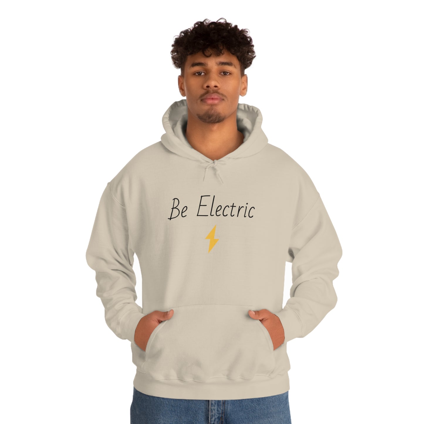 Hoodie with Cotton/Polyester blend- Be Electric