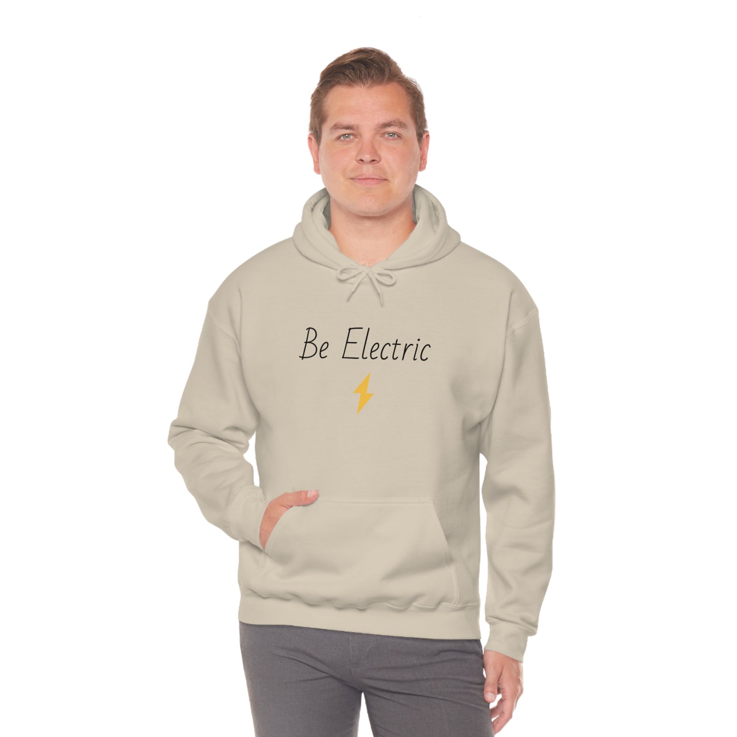 Hoodie with Cotton/Polyester blend- Be Electric