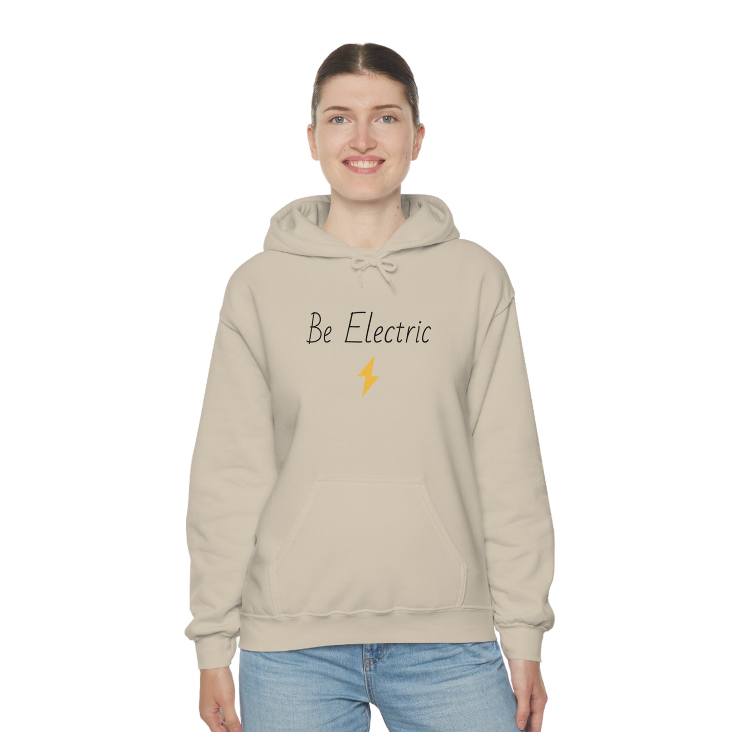 Hoodie with Cotton/Polyester blend- Be Electric