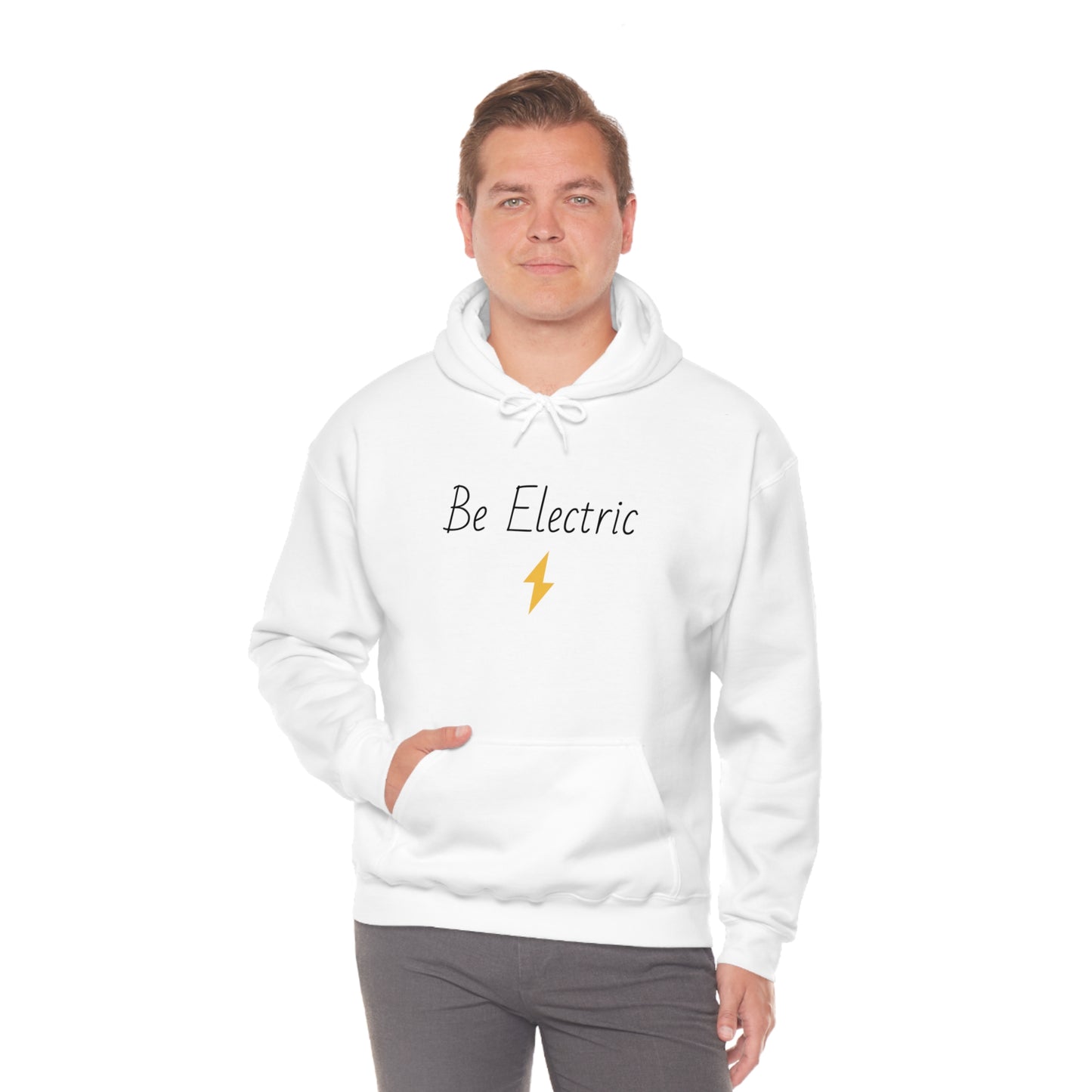 Hoodie with Cotton/Polyester blend- Be Electric