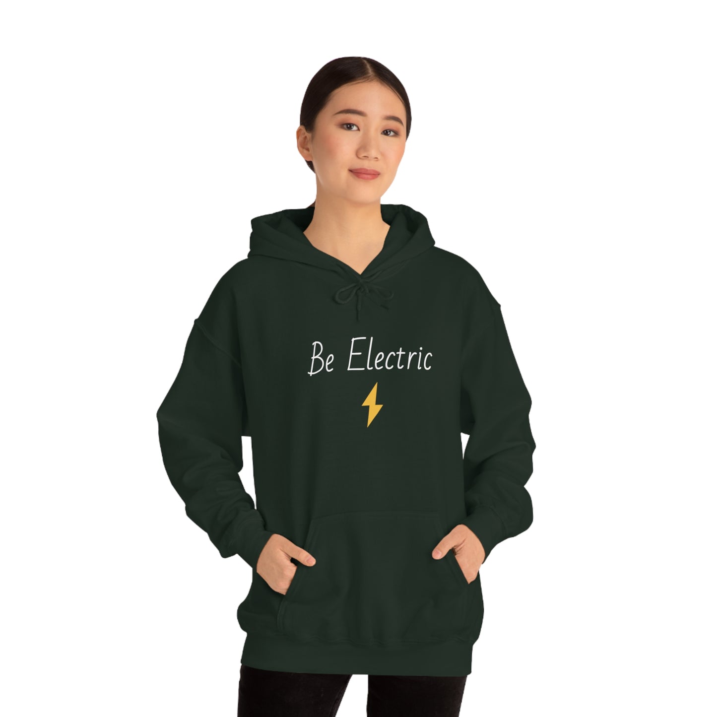 Hoodie with Cotton/Polyester blend- Be Electric