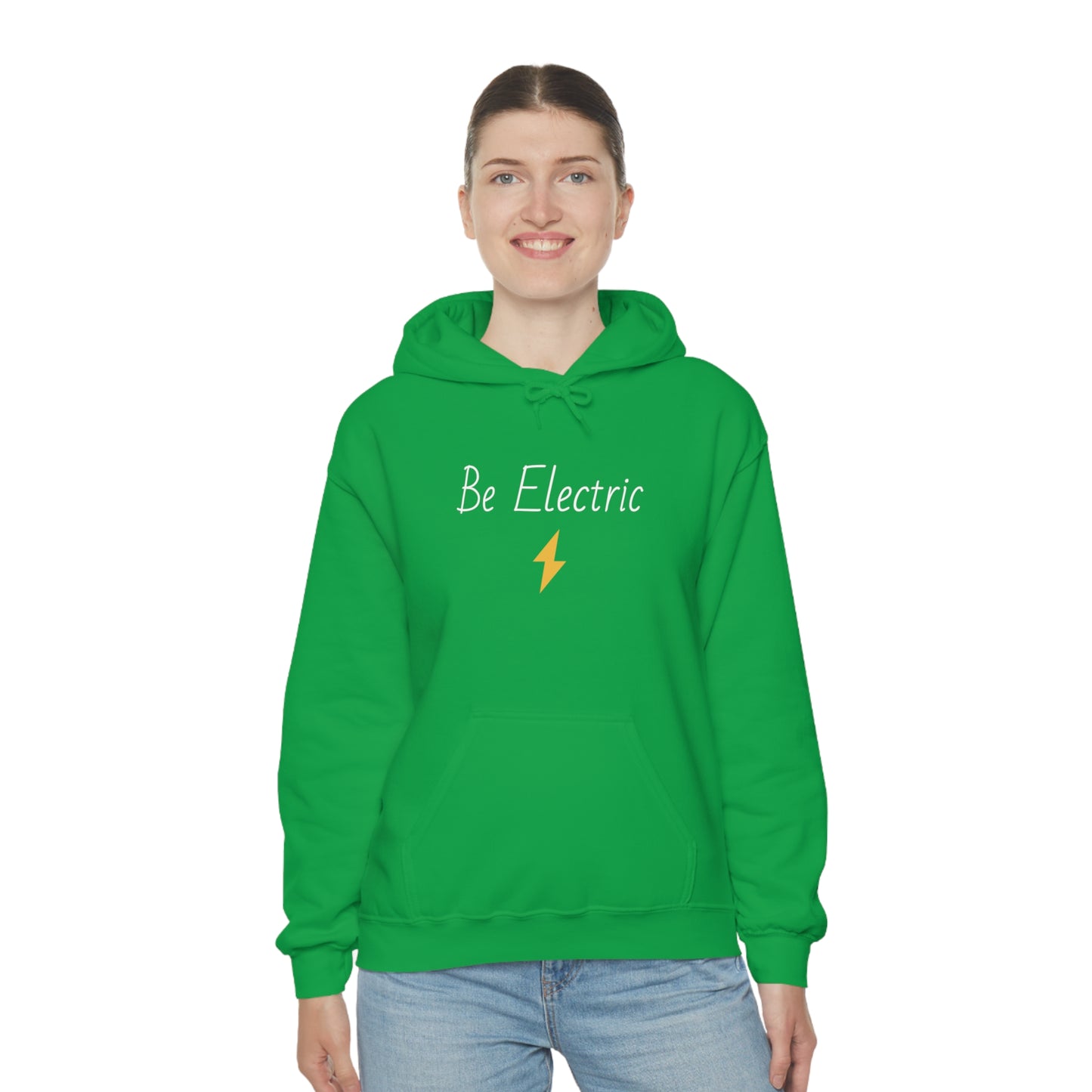 Hoodie with Cotton/Polyester blend- Be Electric