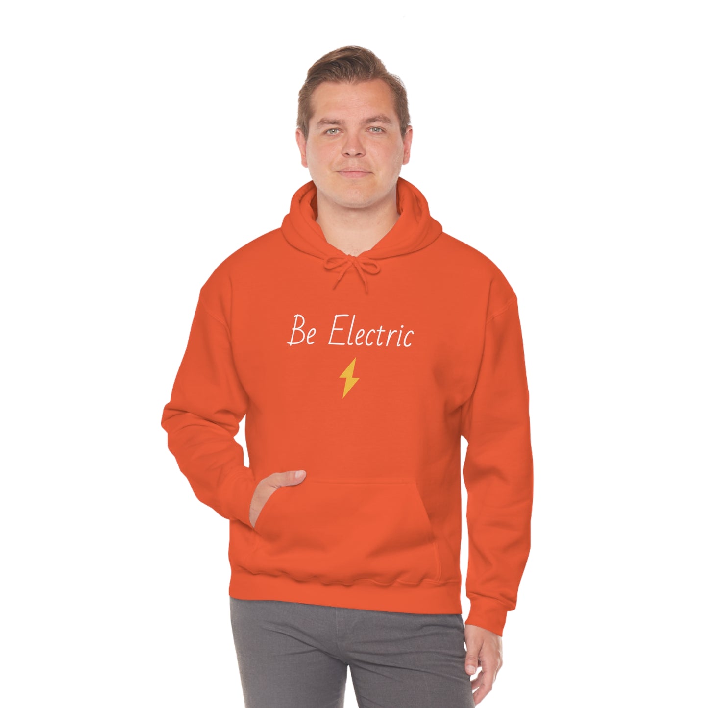 Hoodie with Cotton/Polyester blend- Be Electric