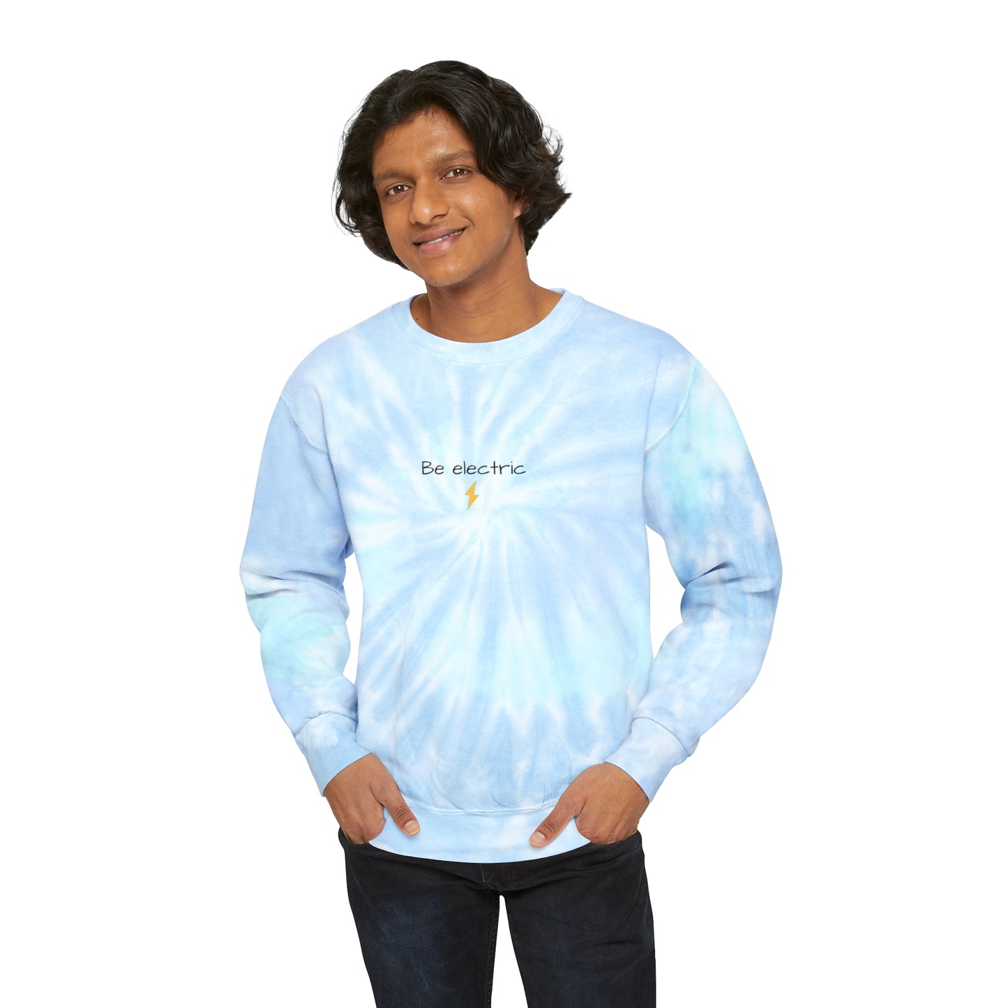 Crew Neck Cotton-Polyester Blend Be Electric Crewneck Sweatshirt