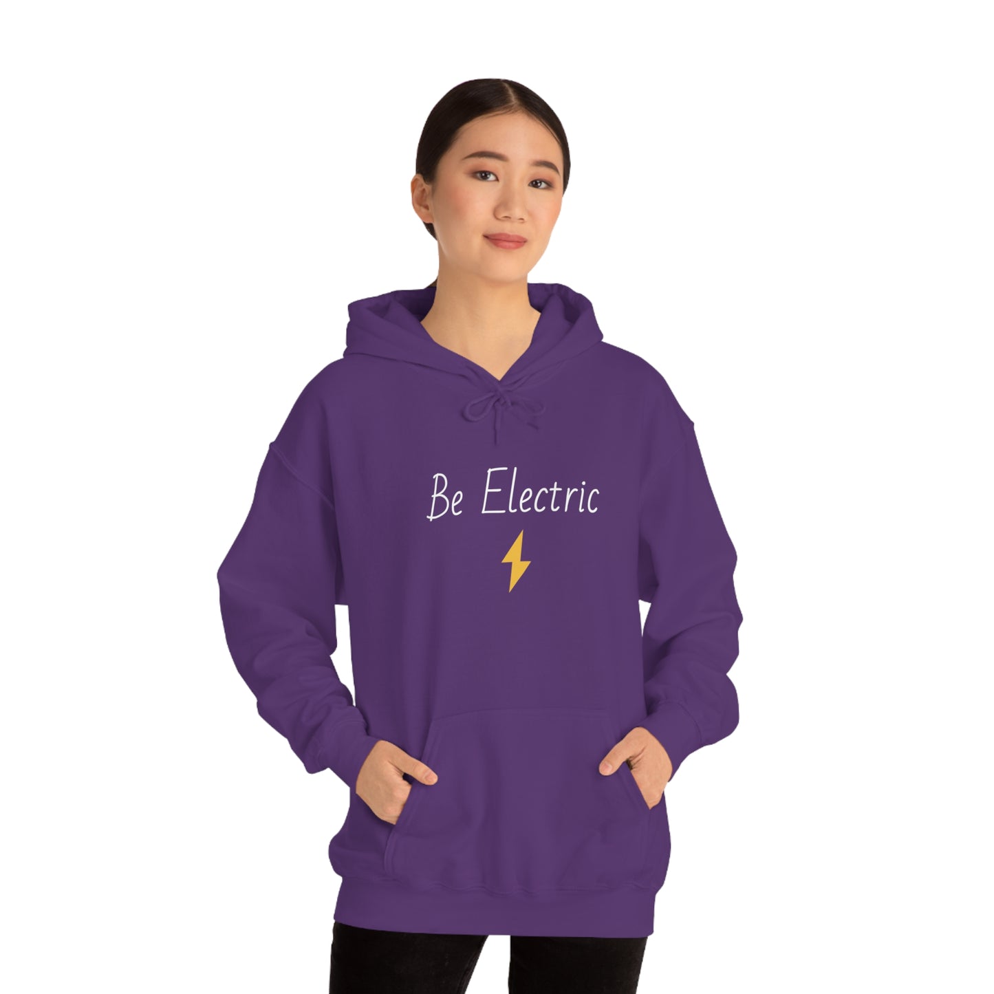 Hoodie with Cotton/Polyester blend- Be Electric