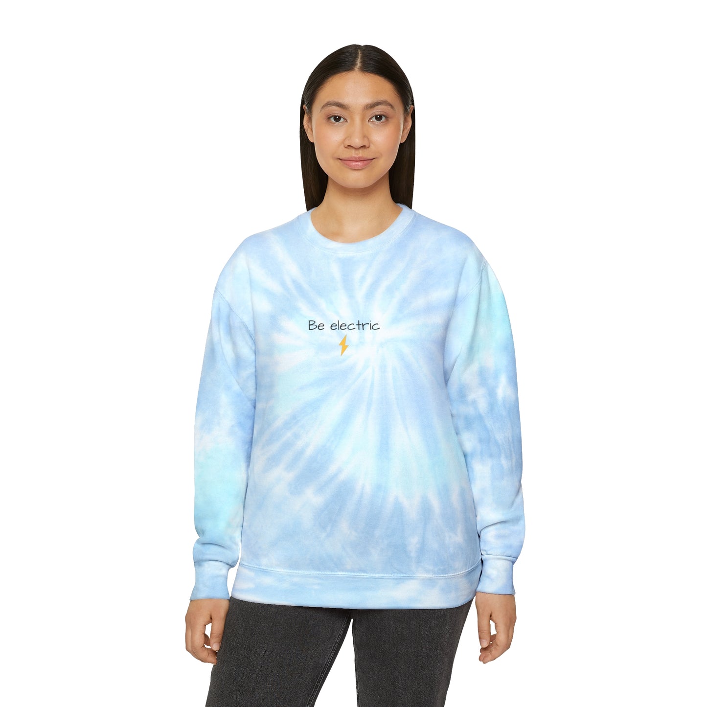 Crew Neck Cotton-Polyester Blend Be Electric Crewneck Sweatshirt