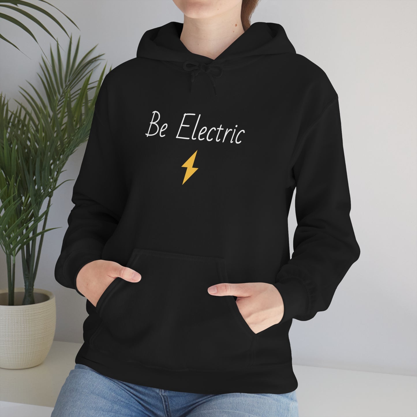 Hoodie with Cotton/Polyester blend- Be Electric