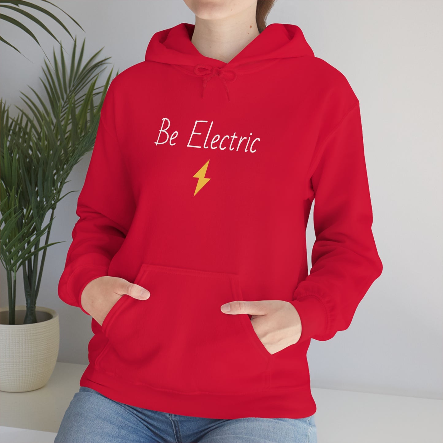 Hoodie with Cotton/Polyester blend- Be Electric