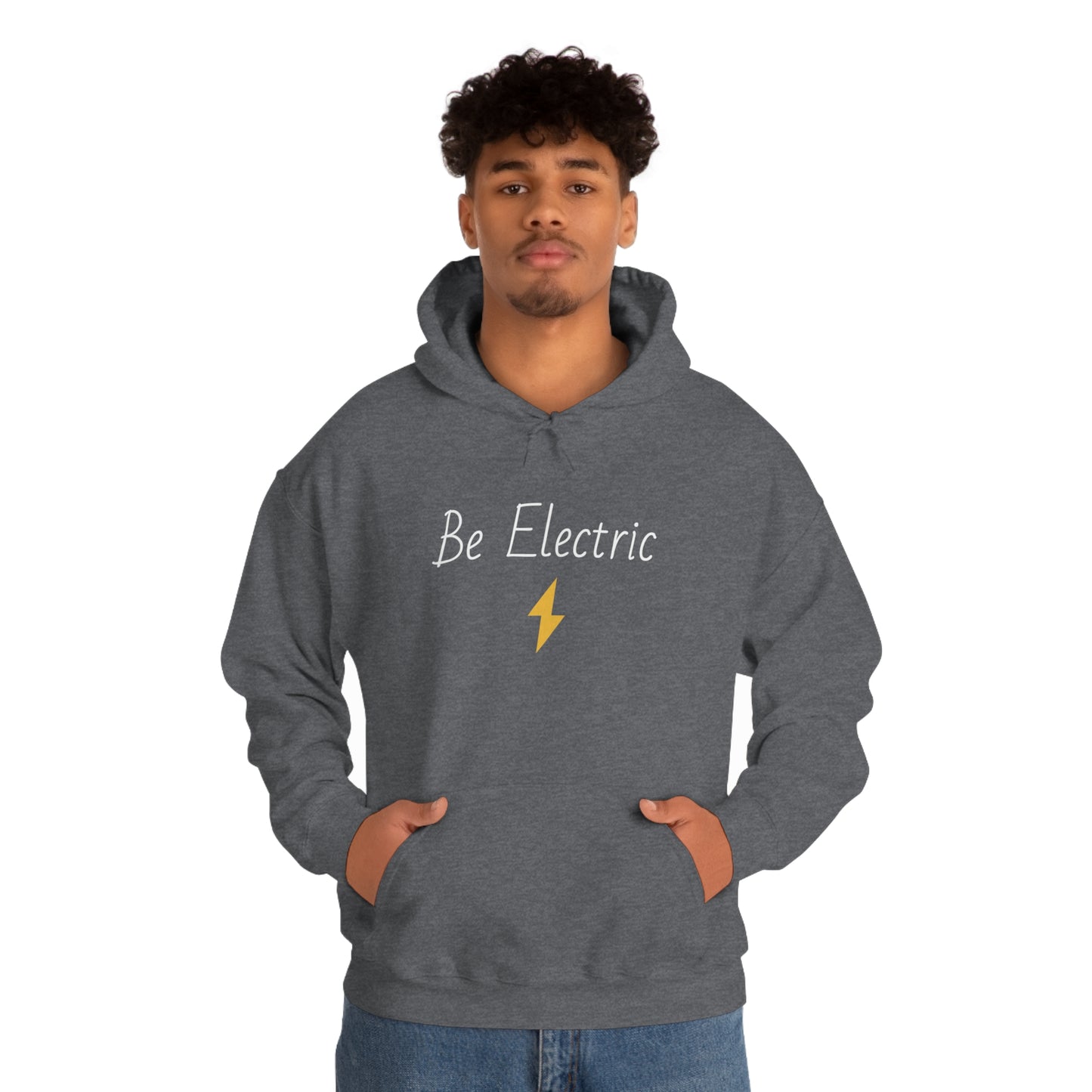 Hoodie with Cotton/Polyester blend- Be Electric