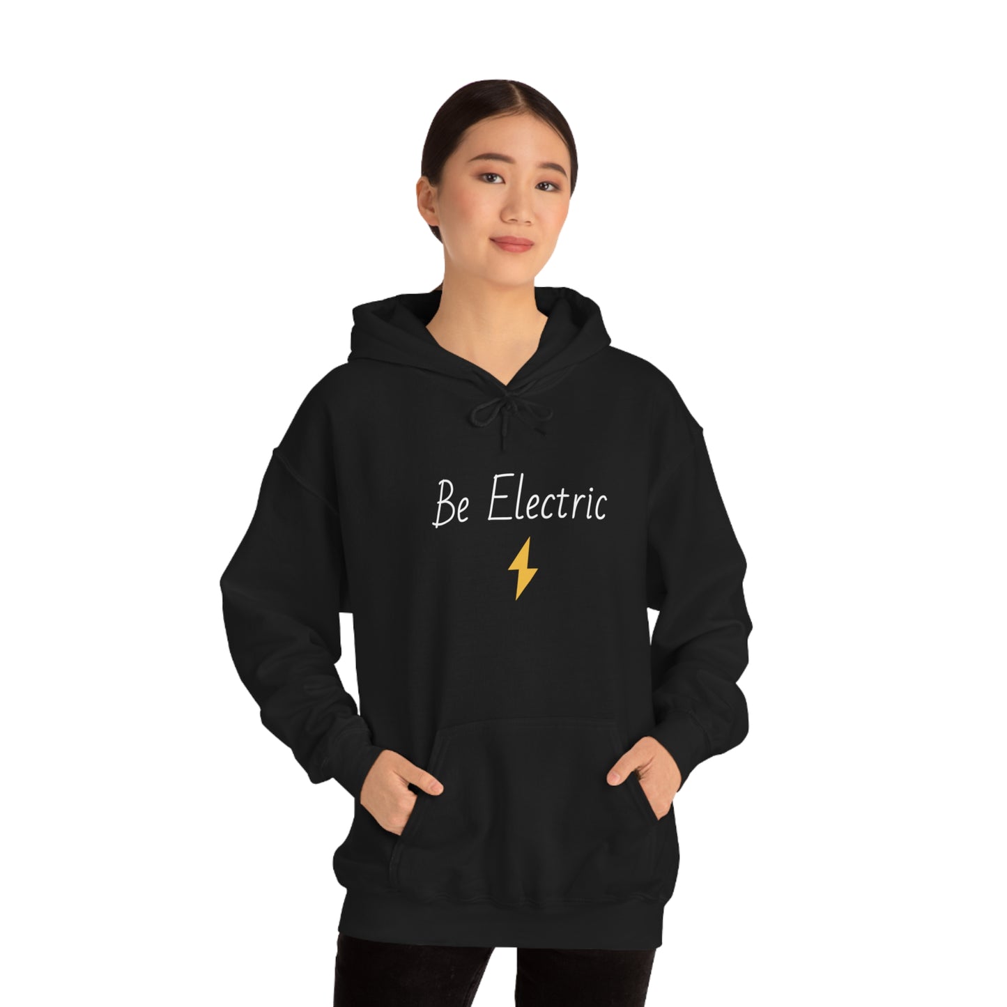 Hoodie with Cotton/Polyester blend- Be Electric