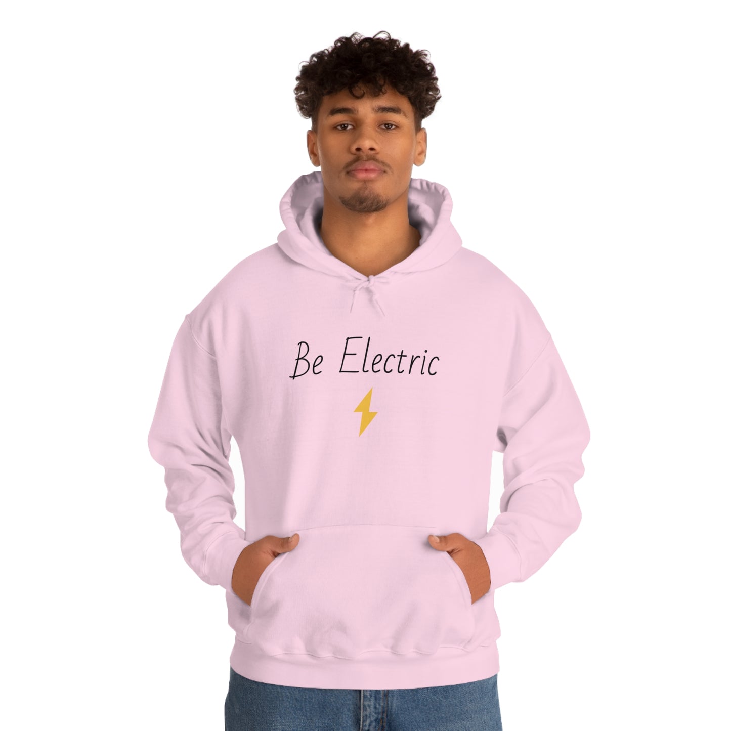 Hoodie with Cotton/Polyester blend- Be Electric