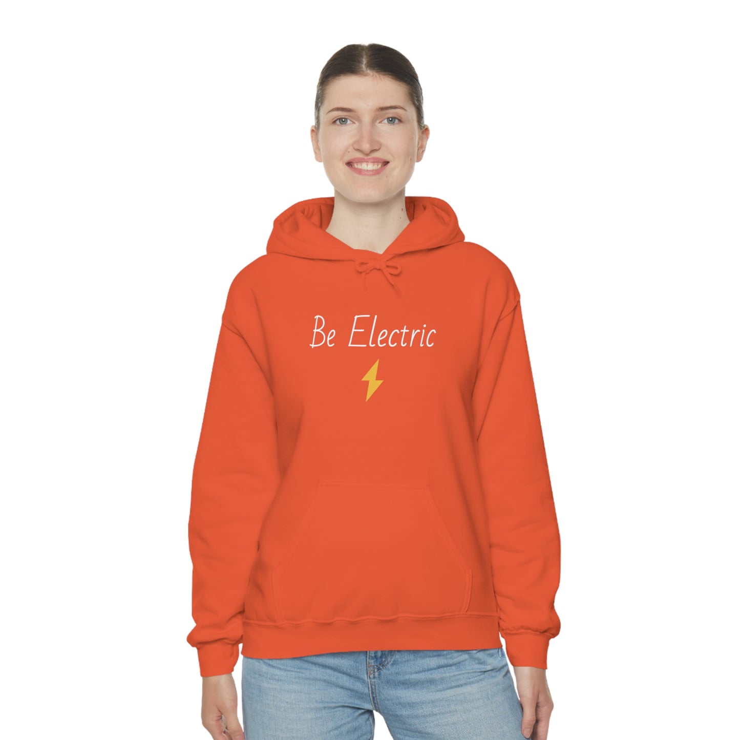 Hoodie with Cotton/Polyester blend- Be Electric