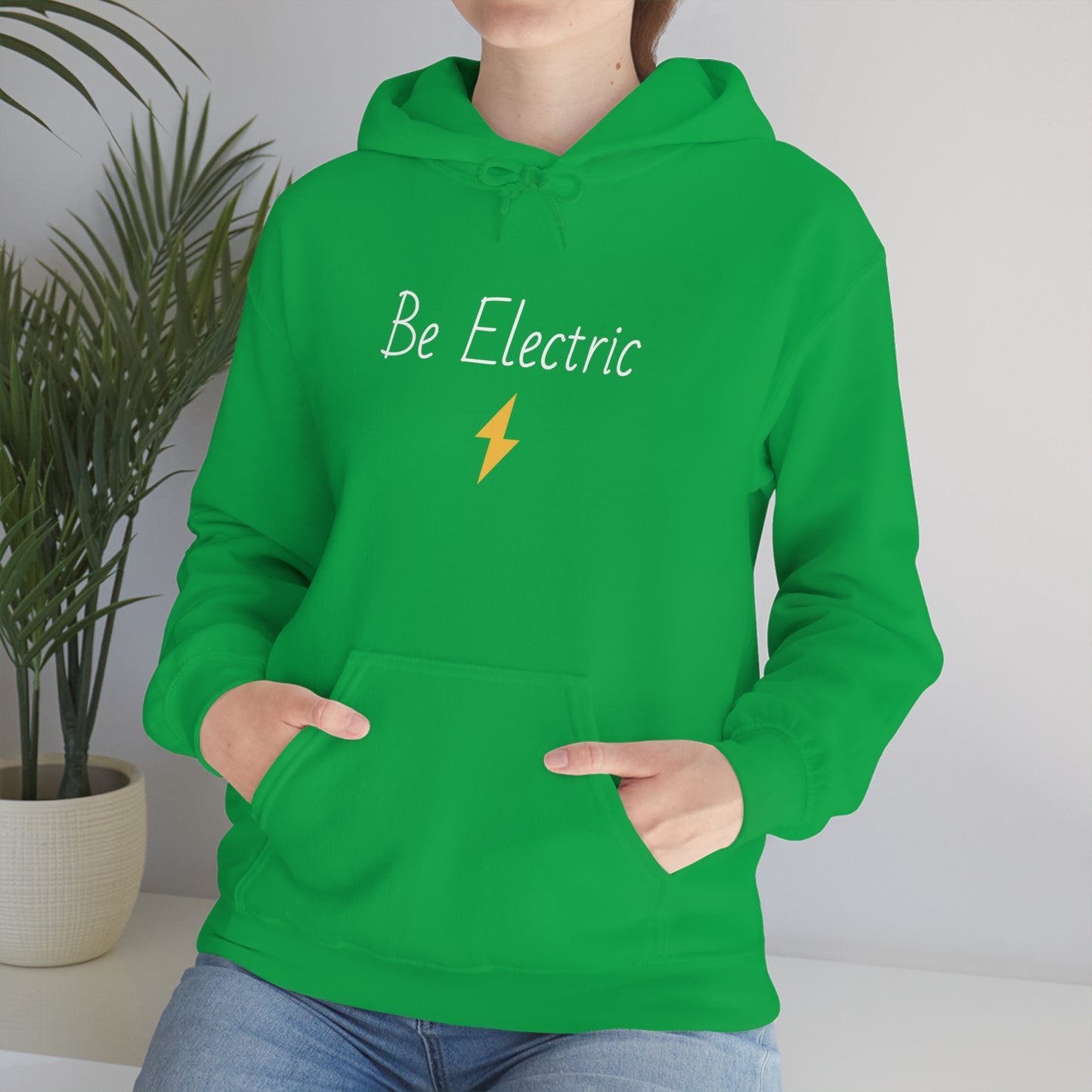 Hoodie with Cotton/Polyester blend- Be Electric