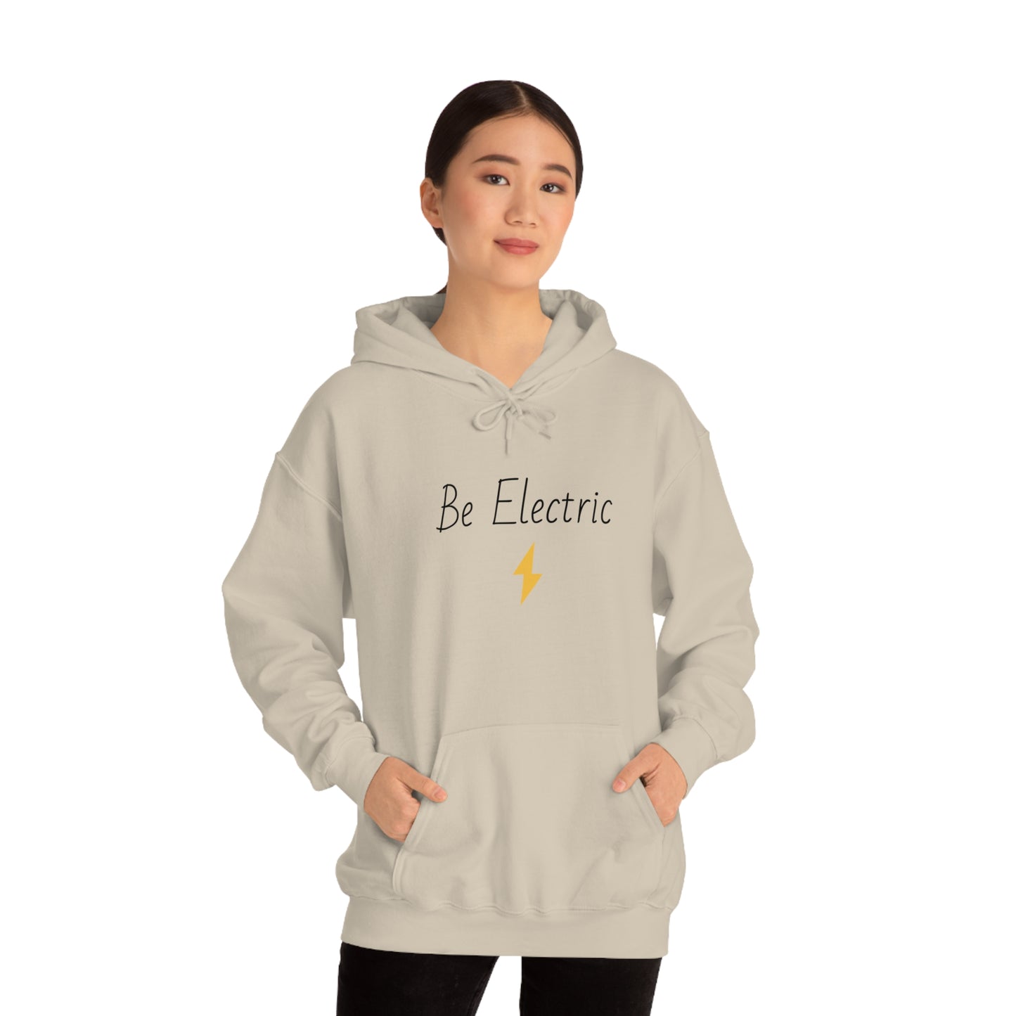 Hoodie with Cotton/Polyester blend- Be Electric