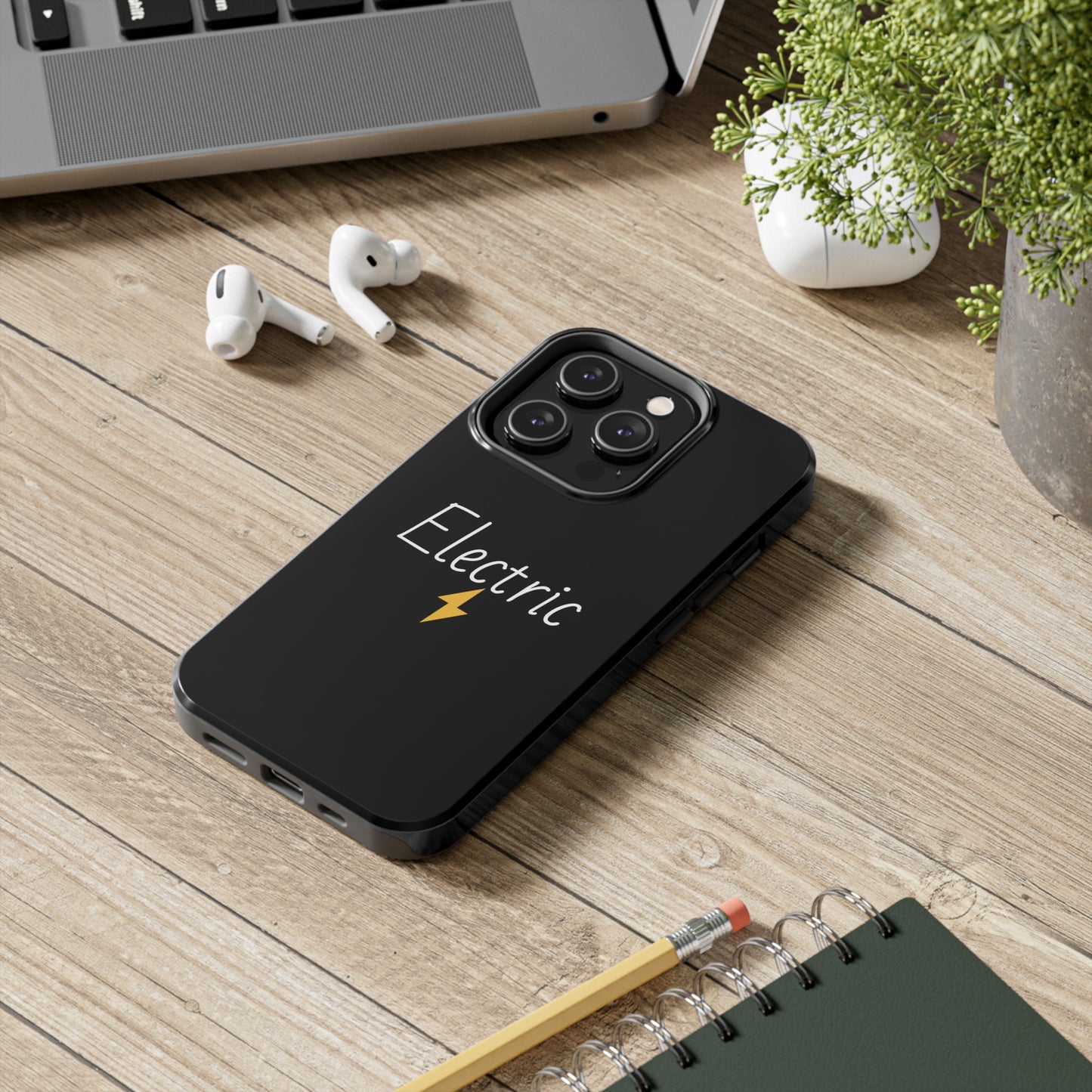 Black Electric Tough Phone Cases